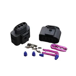 AOWIFT 4 Sets Car 4 Pin Female Connectors with Female Terminals Seals Car Ignition Coil Female Connector 1J0973724