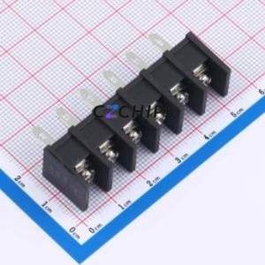 MX35H-8.25-06P-BK01-Cu-S-A Barrier Terminal Block Through hole Component THT,P=8.25mm Connector Two Sides 8.25mm 1x6P Center Pin - Product Image 1