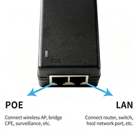 Inyector POE Pasivo Personalizado de 24 V 1 A, 48 V 0,5 A, 24 W, Enchufe para EE. UU., UE y Reino Unido, Adaptador de Corriente POE Ethernet para Cámara IP, Puente WLAN