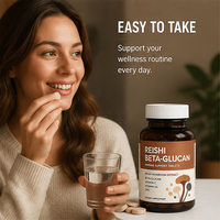 Complément alimentaire Reishi, bêta-glucane, vitamines C et D3, zinc, comprimés immunitaires, supplément de champignons, OEM ODM
