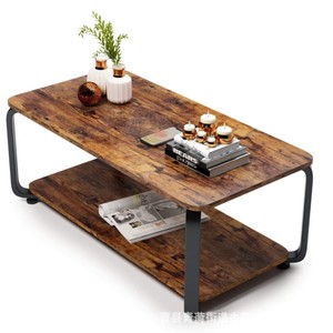 Mesa de Centro Moderna Minimalista de Madera, Estilo Industrial Retro con Estante de Almacenamiento, Muebles para Sala de Estar - Product Image 1
