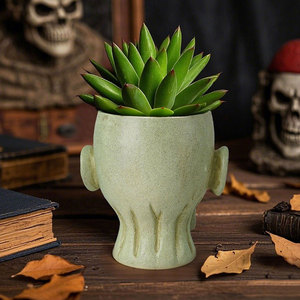 Sculpture de Squelette Zombie Effrayant en Résine pour Halloween, Pot de Fleurs Peint à la Main, Décoration de Jardin Intérieur/Extérieur Durable - Product Image 2