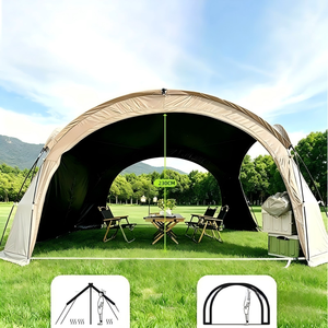 Auvent dôme extérieur noir avec fermeture éclair, anti-insectes, imperméable, protection solaire, tente de camping <span class=keywords><strong>yourte</strong></span> - Product Image 1
