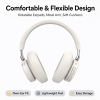 Casque de jeu avec micro, casque de jeu sans fil Bluetooth supra-auriculaire avec éclairage RGB pour PC et ordinateur portable