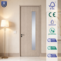 Portes en verre WPC élégantes, imperméables, anti-termites et résistantes à l'humidité pour salles de bain modernes, appartements et chambres.