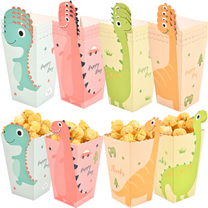 Colorful design paper boxes snack food packaging foldable paper popcorn box for party