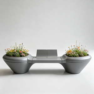Custom Bulk Public Seating Durable Frp Planter <b>Stools</b> for Residential Compound Green Belt - Product Image 3