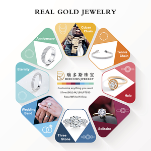 Anello di Fidanzamento in Oro con Diamante <span class=keywords><strong>Moissanite</strong></span> per Donne, 2 Carati, Set di Anelli Nuziali per Coppie in Oro Giallo DEF - Product Image 5