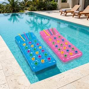 Matelas flottant gonflable en PVC Sunshine 18 poches, personnalisé pour adulte, pour <span class=keywords><strong>piscine</strong></span>, usage extérieur, plage, capacité 1 personne - Product Image 1
