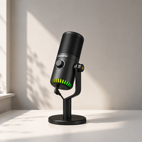 Kit de microphone à condensateur USB programmable DM30 avec éclairage RGB, réduction du bruit, 192 kHz/24 bits pour le jeu et l'enregistrement