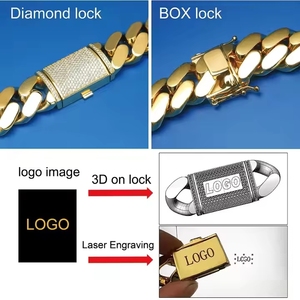 Wholesale Custom Jewelry Manufacturer 18k Gold Plated <strong>Titanium</strong> 20mm Thick Necklace Bracelet Miami Cuban Link <strong>Chain</strong> for Men - Product Image 5