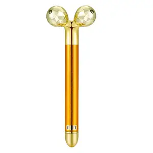 3d-Gesichtslifting Anti-Aging-Massagegerolle Kosmetikstresen Gesichtsmassagegerät elektrische vibrations-V-Form 24K Gold Anti-Falten-Geräte