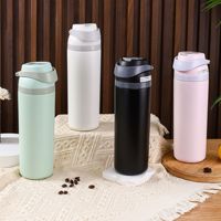 Cross-border nieuwe stijl fruitbeker 304 roestvrijstalen vacuüm geïsoleerde tumbler met rietje en PP deksel, modern minimalistisch design, draagbaar