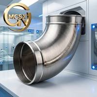 Coude d'air conditionné en acier inoxydable sur mesure à 90 degrés pour CVC industriel - Soudure de haute précision et découpe laser