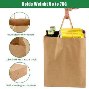 Bolsa de Papel Kraft Reciclado Ecológica Personalizada con Asa y Logotipo Personalizado, Bolsa para Llevar Comida - Product Image 4