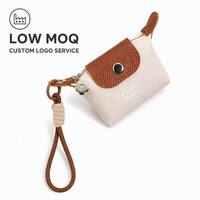 Petit sac à dumplings uni personnalisé avec logo, faible MOQ, petit portefeuille à fermeture éclair en PU, porte-monnaie, porte-cartes, étui pour écouteurs, porte-clés