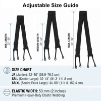 Bretelles de pantalon de hockey sur glace PUCKPROS de haute qualité et durables, réglables en Y à 4 points, en sangle élastique en polyester haute élasticité pour