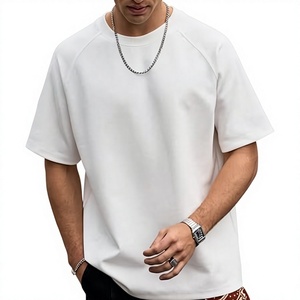 Camiseta Oversize de Algodón Pesado para Hombre, Nueva Tendencia, Hombros Caídos, Ajuste Holgado, Estilo Urbano, Camiseta Lisa - Product Image 1
