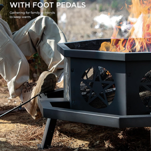 Lớn hình bát giác nhiệm vụ nặng nề ngoài trời gỗ đốt hố lửa với nấu ăn nướng Poker cho lửa trại sân sau Patio dã ngoại cắm trại - Product Image 3