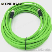 Overmould M12 Din 4 Pin Aviation Connecteur IP67 Étanche M12 D Code 4Pin Câble avec PVC Vert