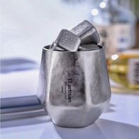 Cangkir air Kung Fu rumah tangga, cangkir kopi Anti melepuh berkemah luar ruangan, cangkir air dua lapisan Titanium murni