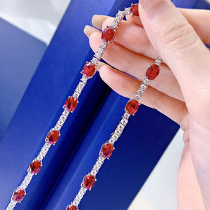 Новинка, полный набор, 2 карата, яйцо в форме 6*8 мм, высокоуглеродистое Алмазное ожерелье, 925 серебряная Роскошная цепочка ключицы 44 см - Product Image 3