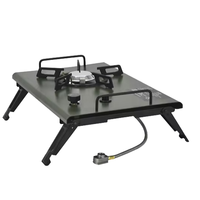 Réchaud à gaz butane IGT portable personnalisé en acier inoxydable avec allumage piézo pour usage extérieur