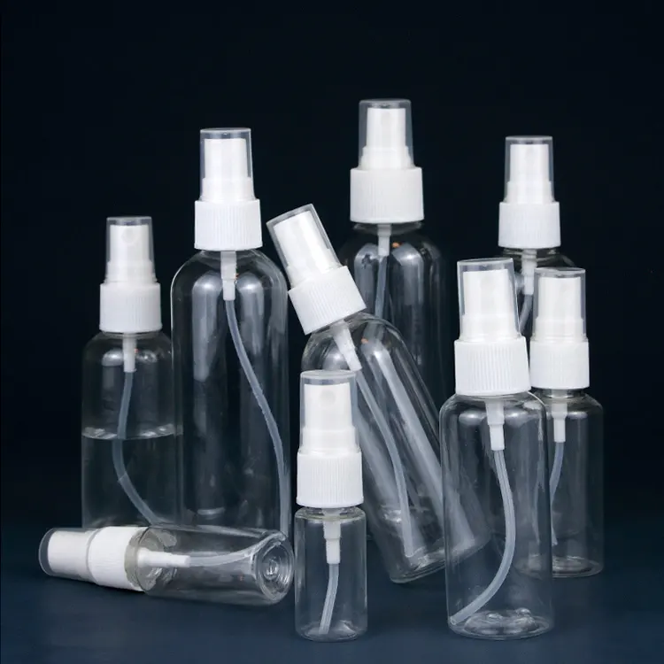 Personnalisé 10ml 20ml 30ml 50ml 60ml 80ml 100ml 120ml 150ml 180ml 200ml vide transparent en plastique PET brume parfum vaporisateur bouteille à pompe