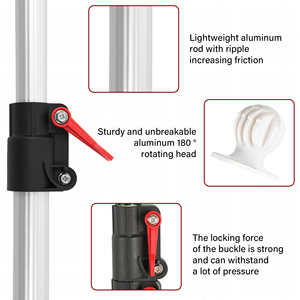 Barre de support <span class=keywords><strong>extensible</strong></span> multifonctionnelle rotative, réglable, robuste, en aluminium, avec <span class=keywords><strong>ressort</strong></span>, barres de protection contre la poussière - Product Image 2