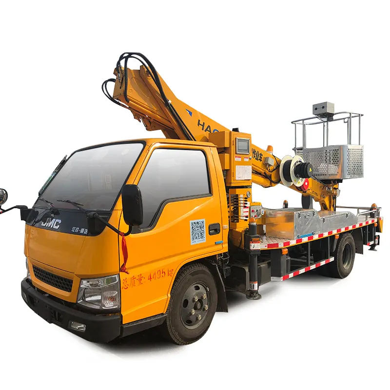 Cherry picker skylift nhôm tự hành điện trên không làm việc nền tảng nâng cao 21m cho 4x2 2800mm chiều dài cơ sở xe tải