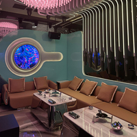 Ensemble de meubles de bar de discothèque moderne européen commercial, canapé VIP KTV, salon, cuir PU