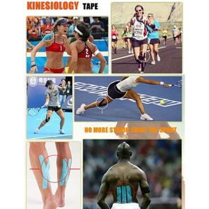 Bande élastique de kinésiologie pour soutien du genou - 5 m de longueur, 5 cm de largeur, bandes adhésives médicales auto-adhésives pour le sport - Product Image 5