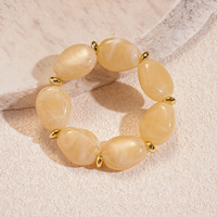 Bracelet élégant rétro en acrylique transparent épais à maillons géométriques ovales irréguliers, idéal pour la mode quotidienne moderne – Grande vente