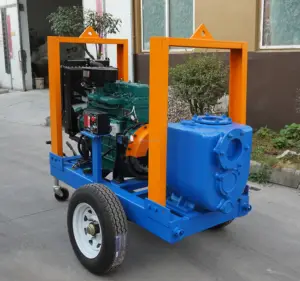 Long Distance Water Transfer Agricultural Irrigation 6 Inch Mobile Diesel Engine Eifel Sewage Trailer Pump