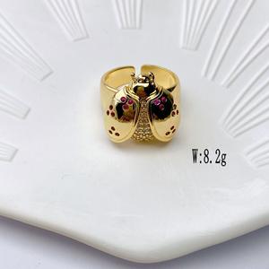 LS-B7478 personalità insetto moda orecchino colorato zircone <span class=keywords><strong>coccinella</strong></span> <span class=keywords><strong>orecchini</strong></span> di lusso in oro per le donne - Product Image 6
