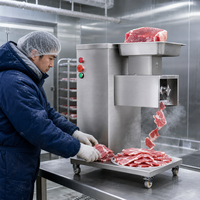 Équipement de transformation de la viande, trancheuse industrielle de viande congelée avec alimentation triphasée 380V pour ligne de découpe en chambre froide