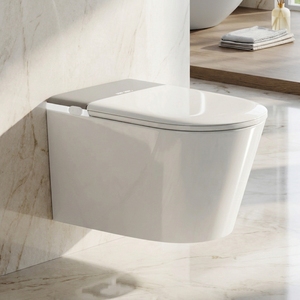 MUBI <span class=keywords><strong>WC</strong></span> intelligent <span class=keywords><strong>suspendu</strong></span> mural avec bidet intégré, siphon en P, et télé<span class=keywords><strong>commande</strong></span> - Product Image 6