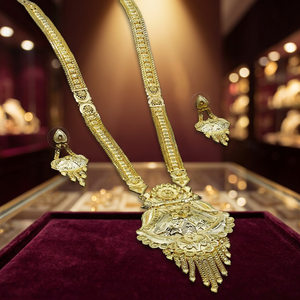 Collares Largos con Diseño Floral en Oro Micronizado de 14K, 18K y 24K, Joyería de Moda, Conjunto de Joyería de Diseño Tradicional, Oro Joyería - Product Image 2