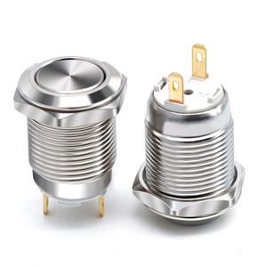 Interruptores de Botón <span class=keywords><strong>Pulsador</strong></span> Momentáneos de 12 mm, Acero Inoxidable, IP65, Impermeables, 1NO, <span class=keywords><strong>2</strong></span> <span class=keywords><strong>Pines</strong></span>, para Electrodomésticos - Product Image 1