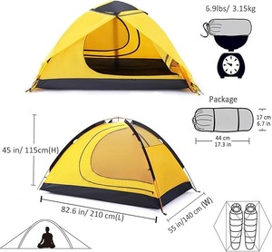 Tente OEM 2 Personnes 4 Saisons Imperméable Double Couche pour <span class=keywords><strong>Camping</strong></span> Hiver Randonnée Alpinisme Installation Facile - Product Image 5