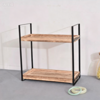 Organisateur de Comptoir de Salle de Bain DoubleFill, Plateau Organisateur à 2 Niveaux en Perles de Bois pour Cosmétiques, Soins de la Peau, Parfums et Cuisine