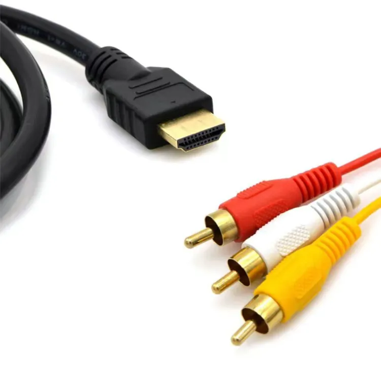 PVC1.5m hdmi to RCA converter cable AV Composite cable hdtv to av video audio cable for TV DVD