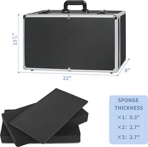 Étui de <span class=keywords><strong>transport</strong></span> rigide en aluminium simple et luxueux pour système de micro sans fil et équipement photo, stockage et <span class=keywords><strong>transport</strong></span> durables - Product Image 6