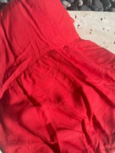 Robe décontractée maxi à imprimé bloc rouge menthe pour femmes robe en rayonne à col fermé du fabricant et exportateur indien - Product Image 4