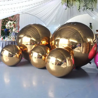 Boule gonflable géante dorée décoration d'événement boules métalliques noël sauter décorations de cour ornement boule de miroir gonflable