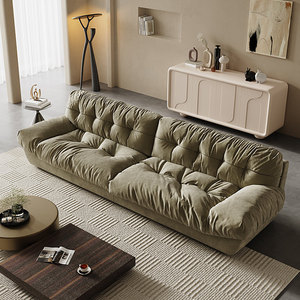 Canapé <span class=keywords><strong>Baxter</strong></span> Cloud, style mid-century, Wabi Sabi, canapé droit en tissu, tissu mat vintage, canapé design pour petit salon - Product Image 2