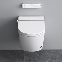 Toilettes intelligentes murales européennes avec bidet électrique intelligent et réservoir d'eau dissimulé, à sortie verticale (P-trap)