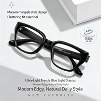 210288 Monturas de Gafas Anti-Luz Azul TR con Diseño de Borde Ancho, Estilo Influencer de Moda, Sensación de Internet, Inspiradas en el Libro Rojo Pequeño
