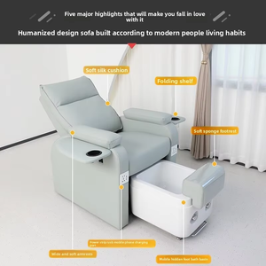 Sillón de Pedicura Multifuncional de Lujo Moderno para Salón de Uñas, con Spa para Pies, Reclinable, Ajustable, Eléctrico y con Masaje - Product Image 5
