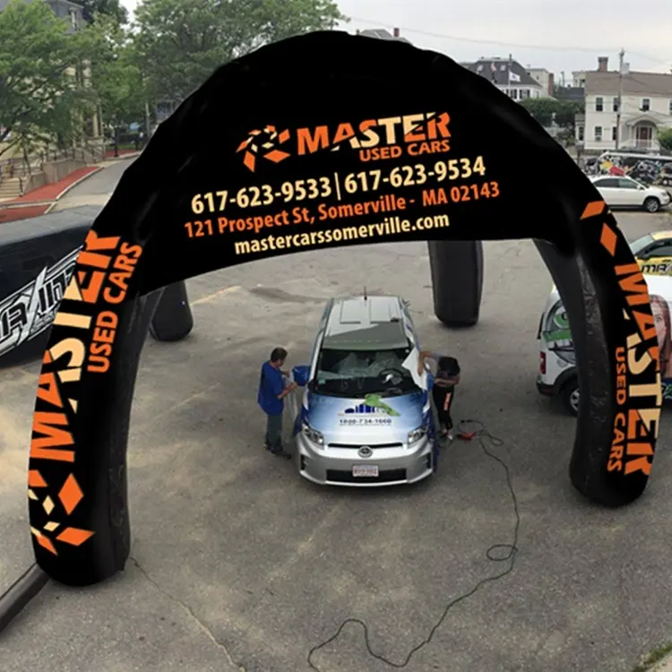 11m 4 gambe 3 auto di capacità portatile a forma di ragno Carport nero gonfiabile tenda da Garage con Logo stampato per auto Show